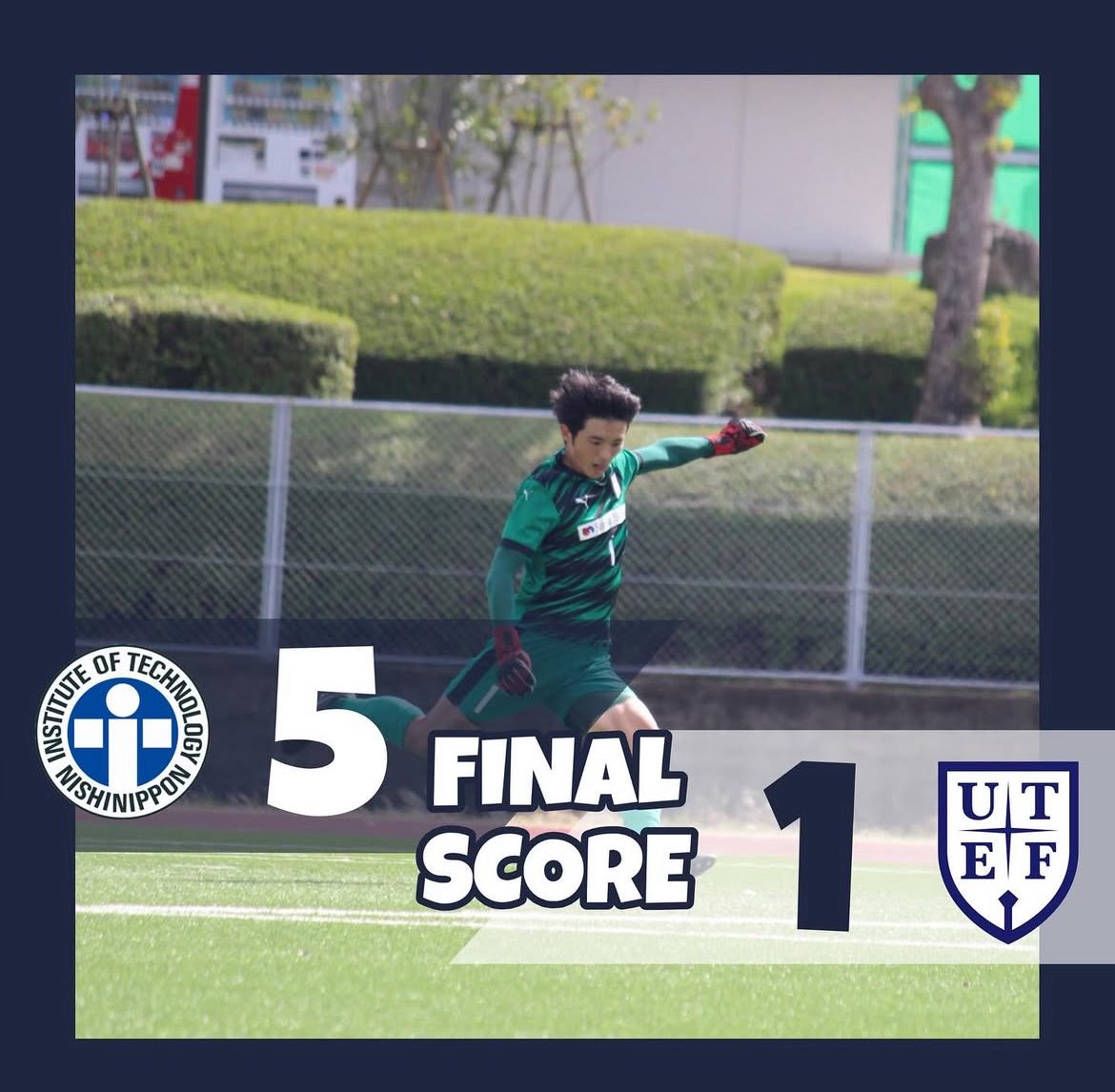 fuesoccer's tweet photo. 九州大学サッカーリーグ第17節
11/1 vs西日本工業大学
西日本工業大学　5（2-1） 1 福岡教育大学 https://t.co/ymwtz1LOLU