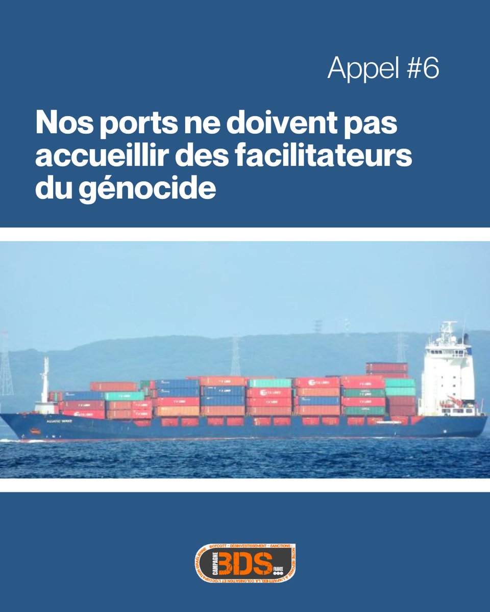 Campagnebds's tweet photo. Nous dénonçons l’arrivée du navire ZIM América au port du Havre le 9 novembre et du navire ZIM MedKon Perla prévu le 12 novembre au port de Fos-sur-Mer.

Retrouvez l’appel 6 ici : https://t.co/tjfjk0M1P8

#EmbargoMilitaire #StopGenocideFleet #NoHarbourForGenocide https://t.co/cS3Fp2WDBy