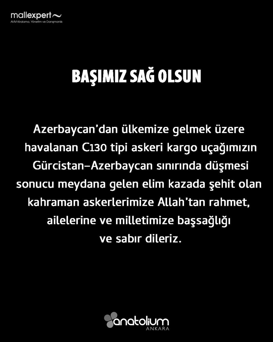 Milletimizin Başı Sağolsun!🇹🇷🇹🇷Şehit olan kahraman askerlerimize Allah’tan rahmet, ailelerine ve milletimize başsağlığı ve sabır dileriz.

#anatoliumankara