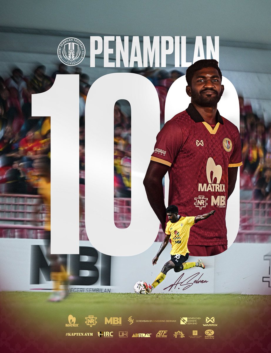 Sejak penampilan sulungnya bersama skuad utama Negeri Sembilan FC pada 2020, A. Selvan kini telah mencatat 100 penampilan. Satu tanda ketekunan, kesetiaan dan semangat luar biasa anak jati Negeri! 🙌

#NSFC #HobinJangHobin