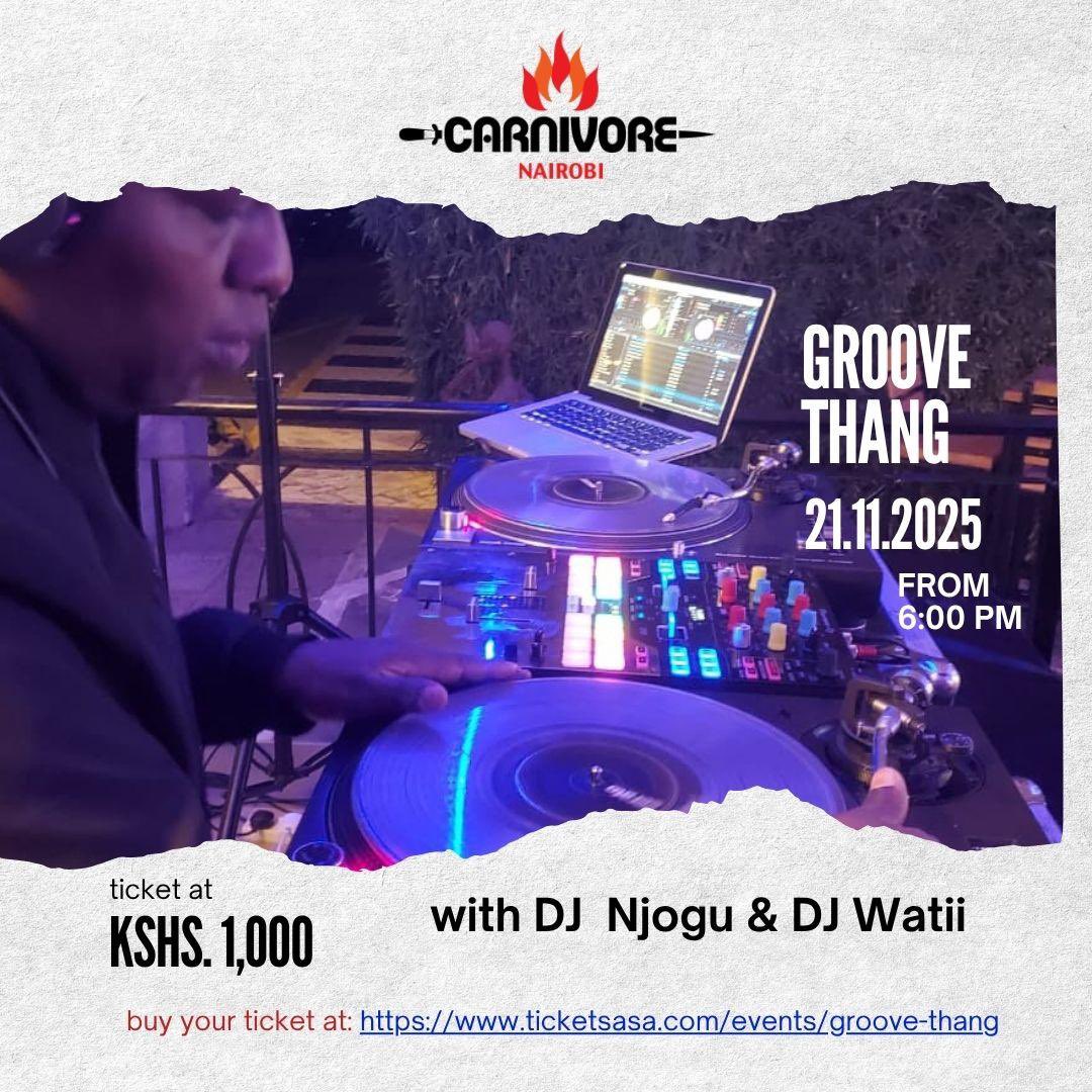 ticketsasa's tweet photo. Join us this Friday as we take it back to the golden era of disco, cassette mixes, and unforgettable nights at Simba Groove.
GrooveThang with DJ Njogu & DJ Watti goes down at Simba Saloon, Carnivore on Nov 21 from 6 PM.Relive the 80s, 90s & early 2000s;the music, the vibe, the https://t.co/kWnYg3hiFF now at https://t.co/al8MqOg8ma 
#GrooveThang #CarnivoreNights #90sVibes #OldSkoolParty
