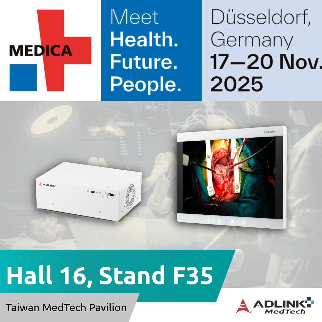 ADLINK_IoT's tweet image. Just days away from 𝗠𝗘𝗗𝗜𝗖𝗔 𝟮𝟬𝟮𝟱!
We are ready to showcase the latest 𝗠𝗗𝗥-𝗰𝗲𝗿𝘁𝗶𝗳𝗶𝗲𝗱 𝗽𝗮𝗻𝗲𝗹 𝗣𝗖 and 𝗲𝗱𝗴𝗲 𝗔𝗜 𝗺𝗲𝗱𝗶𝗰𝗮𝗹 𝘀𝘆𝘀𝘁𝗲𝗺.
See you at 𝗛𝗮𝗹𝗹 𝟭𝟲, 𝗦𝘁𝗮𝗻𝗱 𝗙𝟯𝟱!
 
👉Contact Us: okt.to/5jKEl4