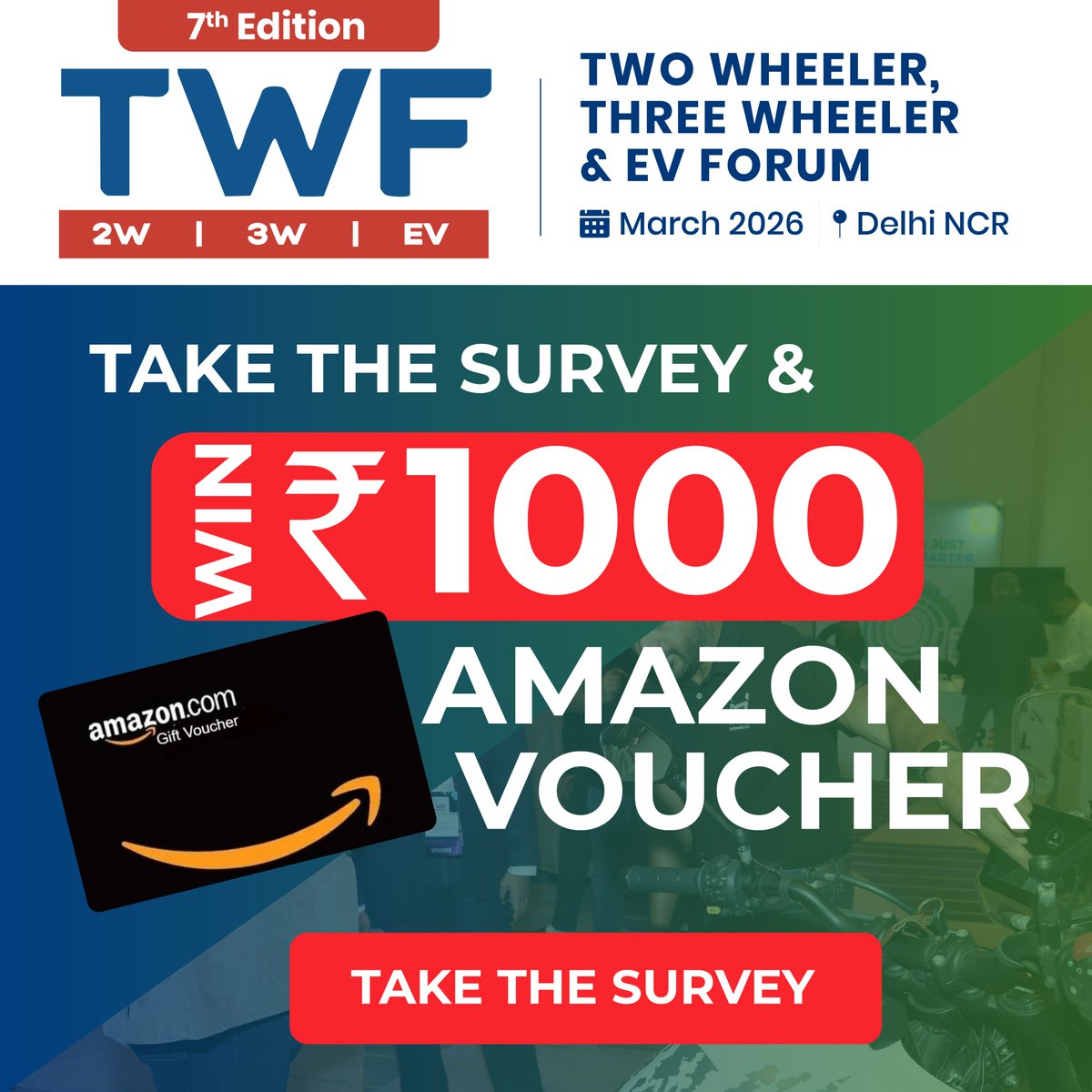 forum_two's tweet image. Help shape the future of 2W, 3W &amp;amp; EV mobility! Take our 2-min survey &amp;amp; stand a chance to WIN ₹1000 Amazon vouchers!  👉tinyurl.com/bdebb89f
3 Lucky Winners. Only completed surveys will be considered
Ankit Sharma on +91 8882780164 or email him on ankit.sharma@threefold.in
