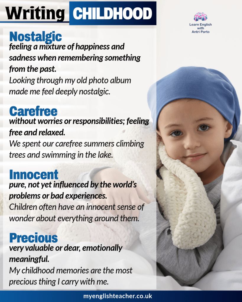 MyLinguaAcademy's tweet image. “Do you remember your childhood? 🍃 Those carefree days, the laughter, the magic? Let’s bring them to life with English adjectives like nostalgic, joyful, and bittersweet. 💫”
✨ “Learn how to describe your childhood memories in English —  buff.ly/TC4NiQt 
#LearnEnglish