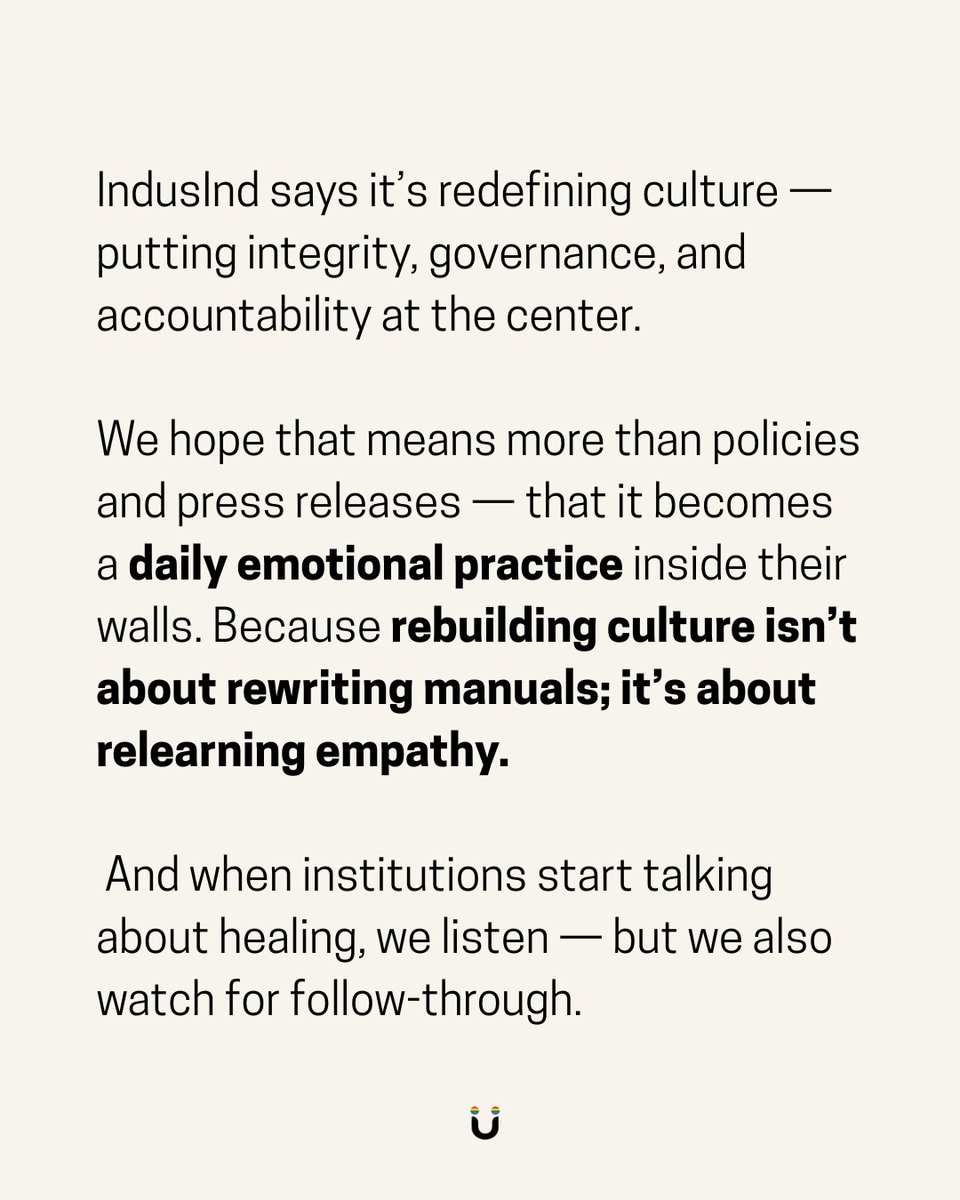 TheThoughtCo's tweet photo. When institutions break trust, they need therapy too.
IndusInd Bank calls it a culture reset. We call it the corporate version of “I’m working on myself.”
#Leadership #CultureReset #CorporateIndia https://t.co/hargmMIOvu