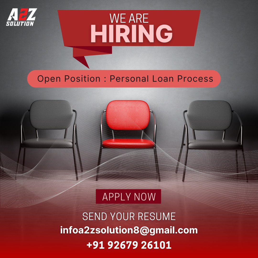 SunderBhati01's tweet image. 💼 We’re Hiring!

Join Our Team at A2Z Solution – Your Ultimate Placement Partner

📌 Open Position: Personal Loan Process
🚀 We are looking for dedicated and motivated individuals to join our growing team!

#A2ZSolution #HiringNow #WeAreHiring #JobAlert #CareerOpportunity