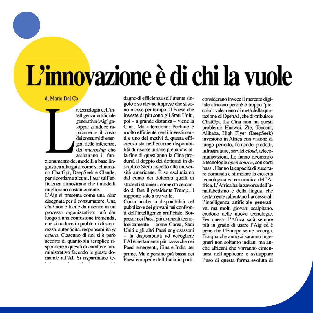 Il fattore umano secondo paradosso dell'AI
📰"L'innovazione è di chi la vuole" su <a href="/LaRagione_eu/">La Ragione</a> 

<a href="/cinziasams/">Cristel 70</a> <a href="/InnovazioneTri1/">Innovazione Tricolore</a> <a href="/EmilianoVerga/">Emiliano Verga</a> <a href="/innovalabns/">NicolaSotira</a> <a href="/Cristka83/">Cristina Skarabot</a> <a href="/tosochris/">Christian Tosolin</a> <a href="/PIDMed40/">PIDMed</a>