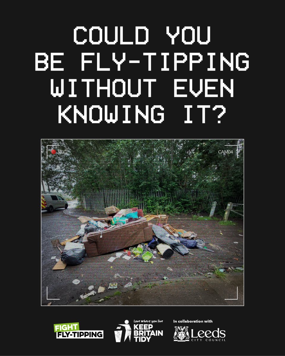 If you hand your rubbish to an unlicensed waste carrier + they dump it illegally YOU could be held responsible.
Protect yourself, your community + #Leeds.  Say no to a #RubbishDeal.
Find responsible, local waste carriers at leedsdirectory.org/lawcs
#flytipping 
<a href="/LeedsCC_News/">Leeds Council News</a>