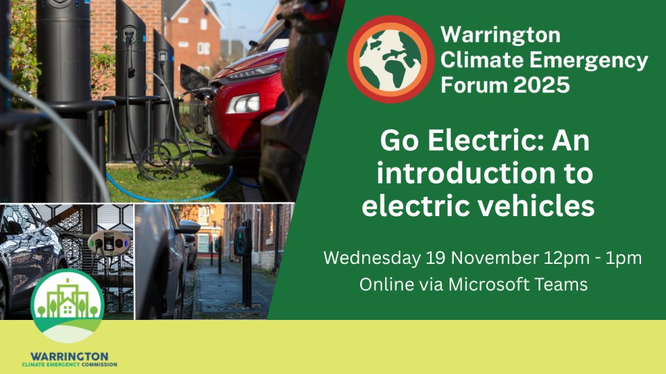 Join our free lunchtime webinar, hosted by <a href="/WarringtonBC/">Warrington Borough Council</a> and <a href="/EnergySvgTrust/">Energy Saving Trust</a>.  Discover the basics of EV ownership, debunk common myths, and hear from a local EV driver about their experience.🔌🚗

Book your place here: eventbrite.co.uk/e/go-electric-…