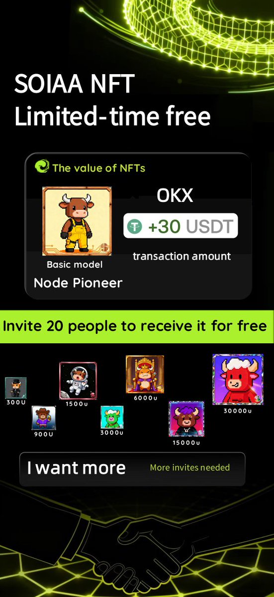 OP_Star_ct's tweet image. Miss out or you&apos;ll lose out! Get SOIAA NFTs for a limited time at zero cost.
reurl.cc/jmggem
#AIOS #Bitcoin #AIOS #NFT