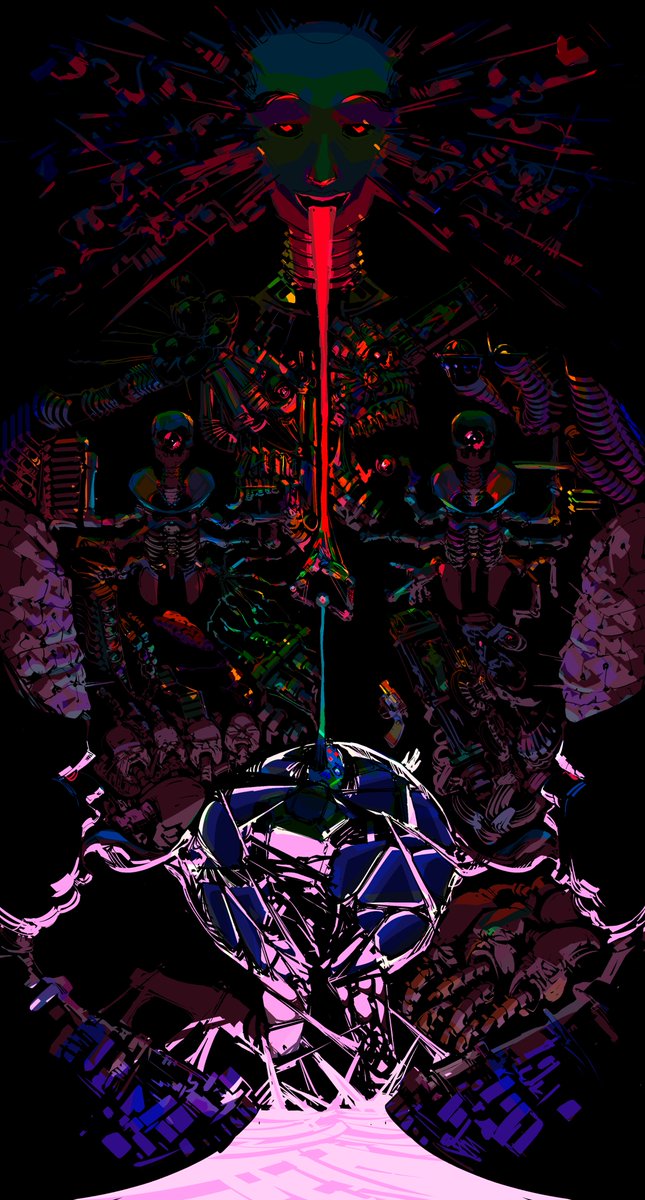 CyberneticBNN's tweet photo. Kolibri (losing hold of her pistol) now finds herself inside the womb machine where nightmares and bio-resonant constructs are born. And her eye is stolen!
#VGenCode #klbr #eldritch #horror #SIGNALIS #SIGNALISgame #SignalisFanArt #fanart #illustrations https://t.co/vG2MmkQFYm