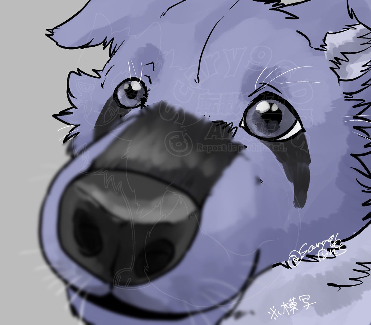 近すぎるいぬ好き※模写です