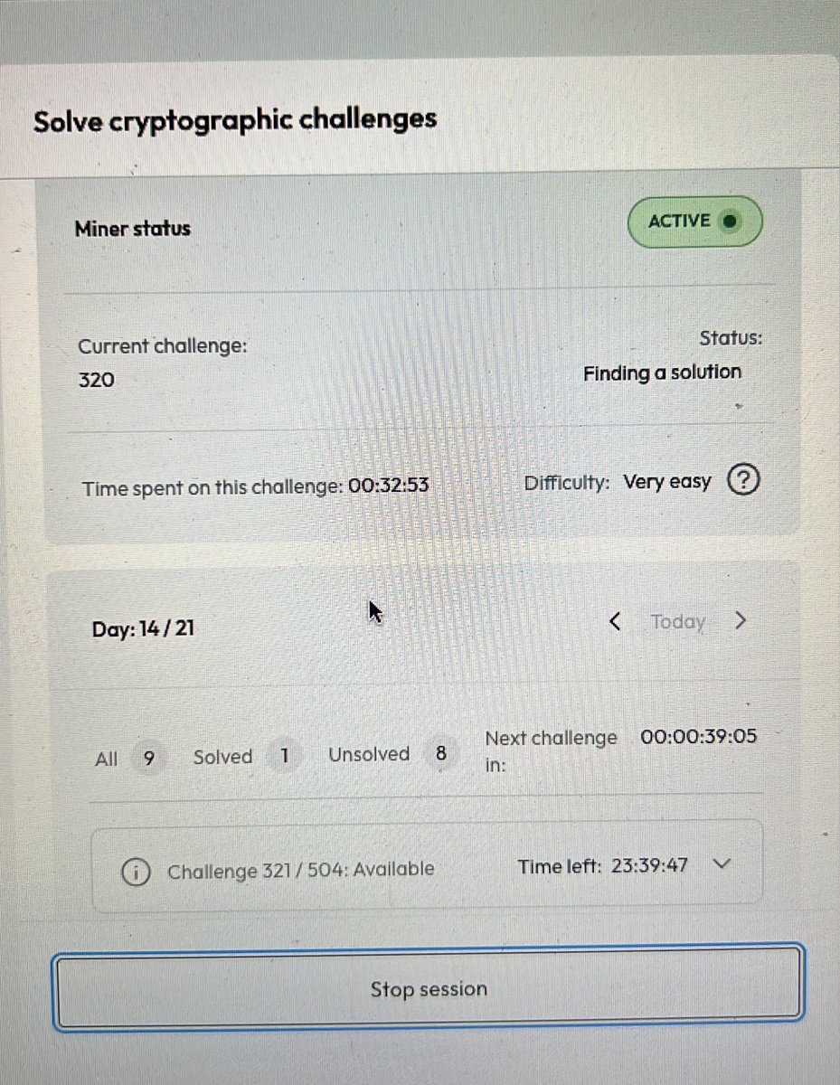 Very easy, but spent 32mins and still counting 🤔 <a href="/MidnightNtwrk/">Midnight</a> <a href="/MidnightIntern_/">Midnight Intern</a> #Midnight