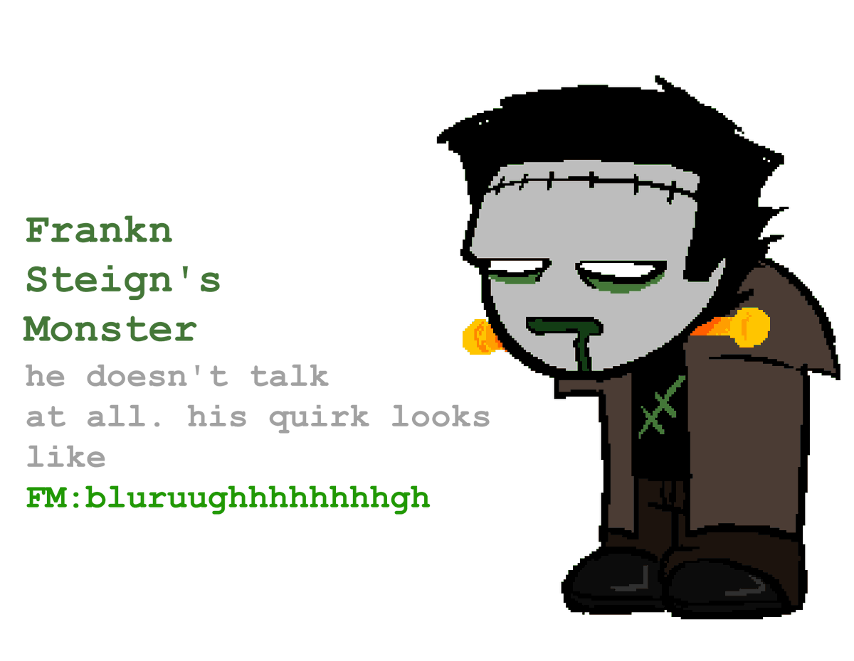ILOVEVAMOLA's tweet image. bullshit fantroll i thought of while showering thats literally just frankensteins monster