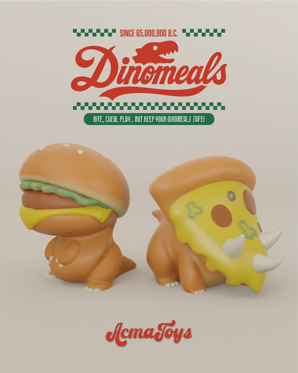 acmatoys's tweet image. 【出展のお知らせ】

 #デザフェス62 に出展します。
活動再開の第一弾として
新シリーズ「DinoMeals」をお披露目！

Burger Rex &amp;amp; Pizzaceratops
Mサイズ ¥5,000 / Lサイズ ¥8,000

📍東京ビッグサイト 西館4F N-189
📅11/15(土)・16(日)
共同ブース：@HE7770VE

#デザフェス62 #デザフェス62お品書き