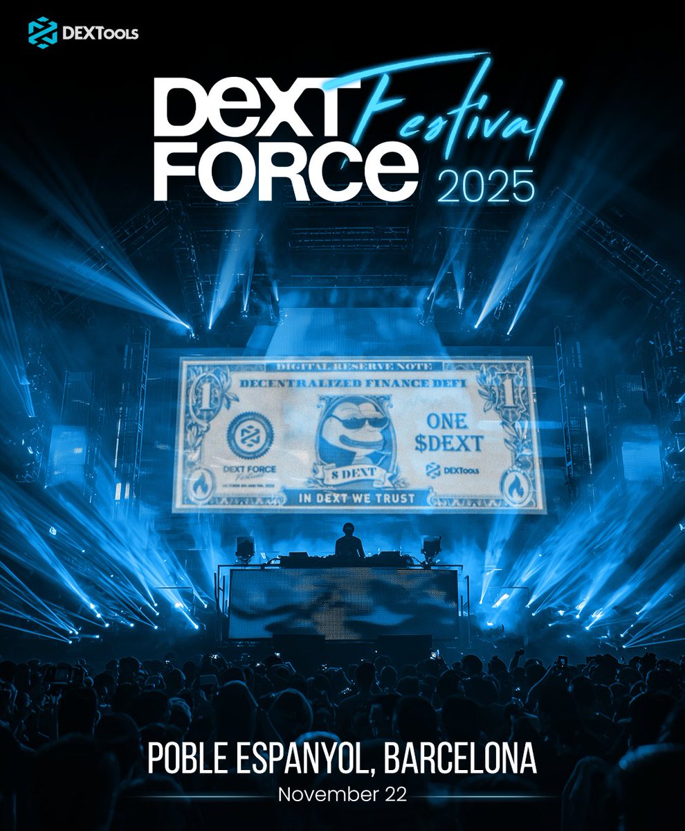 🔥 What started as a spark inside <a href="/DEXToolsApp/">DEXTools</a> has grown into a movement.

DEXT Force Festival 2025 is expanding its scope to explore not only blockchain but also artificial intelligence, robotics, digital art, and creative entrepreneurship. 🎶

👉 dextforcefestival.com