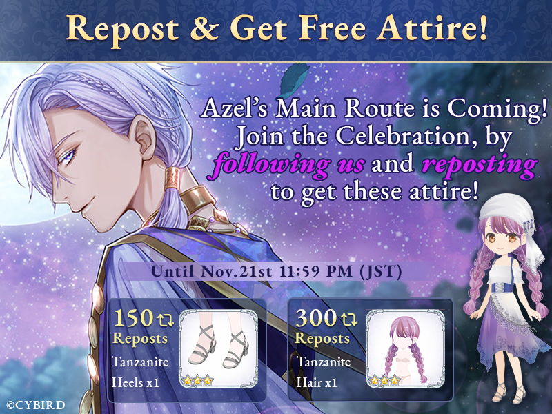✨🦄 Azel Attire Repost Giveaway! 🦄✨

Repost this post and get beautiful shoes and hair!

💝 150 RP for Heels

and

💝 300 RP for Hair!

#ikepri #otome