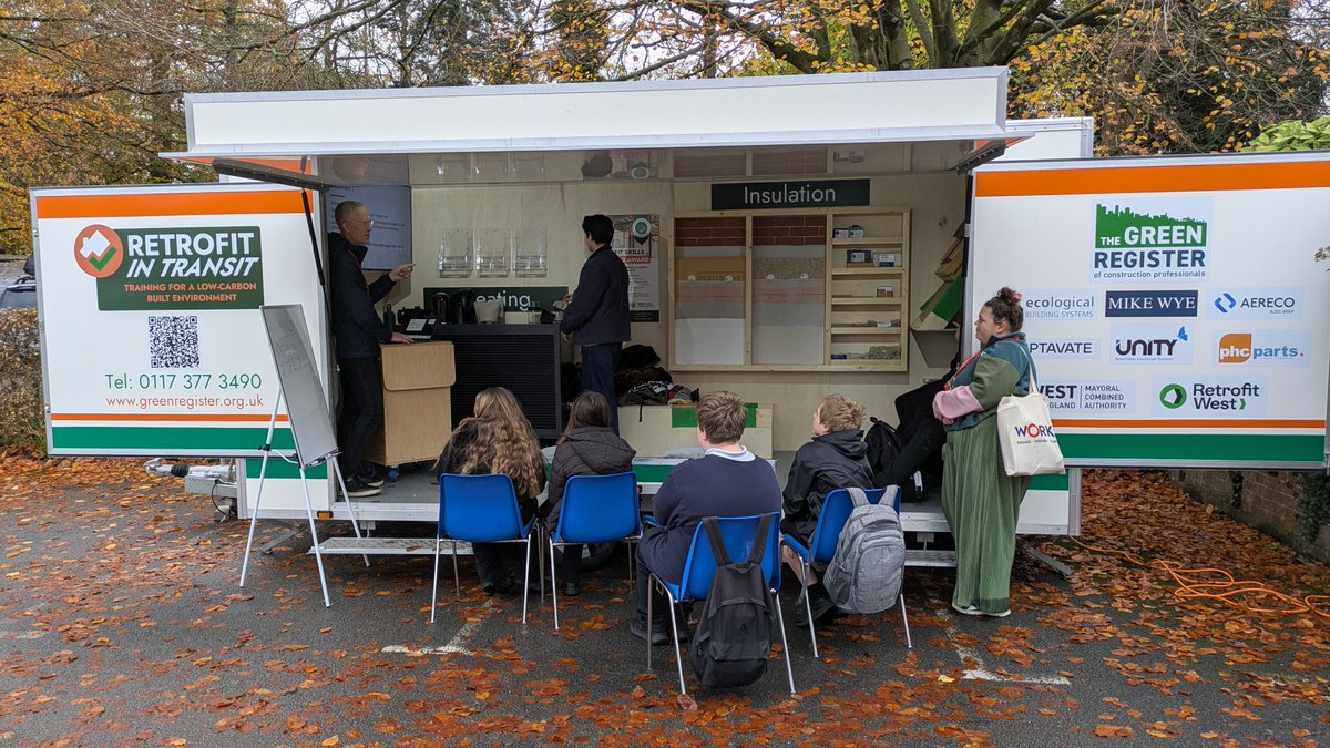 The Green Register came to Ashton Park today.  We learned about retrofitting old buildings and different types of insulation.  Despite the gloomy weather the students were excellent, well done all.