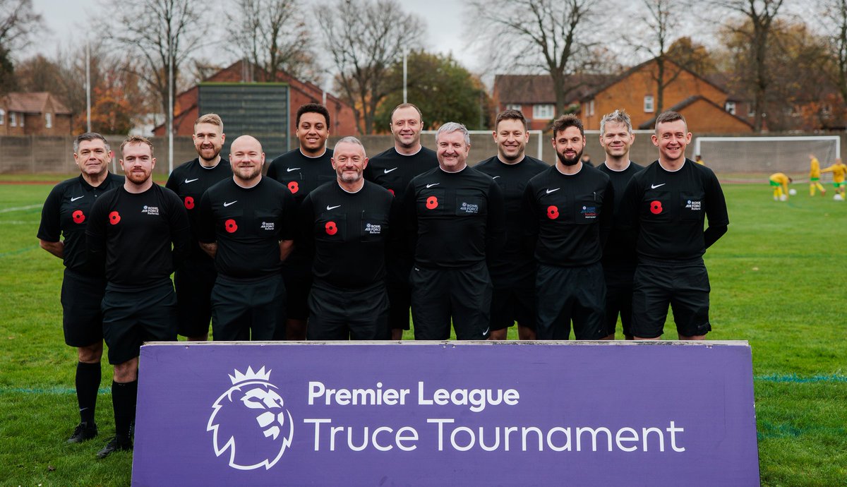 RAFFAReferees's tweet photo. On Sunday 9th November 2025, 11 of our referees took part in the Premier League U12s Truce Tournament at RAF Cosford.

The event is held to honour the sacrifice of footballers who lost their lives in WW1 and WW2.

Congratulations to all our referees who took part in the event. https://t.co/IdVmQN530h