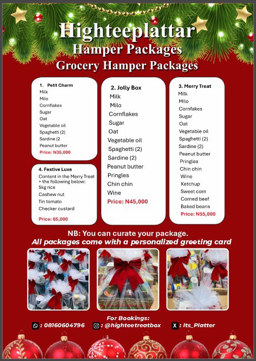 ITs_Platter's tweet image. It’s timeeeeeeee 💃🏼💃🏼💃🏼💃🏼💃🏼

To appreciate your friends, family, staff, clients, and executives in style🎁

We’ve got beautifully curated packages for every category just for you💝
Browse through the collections and pick your preferred package.

Now taking bookings for all kinds…