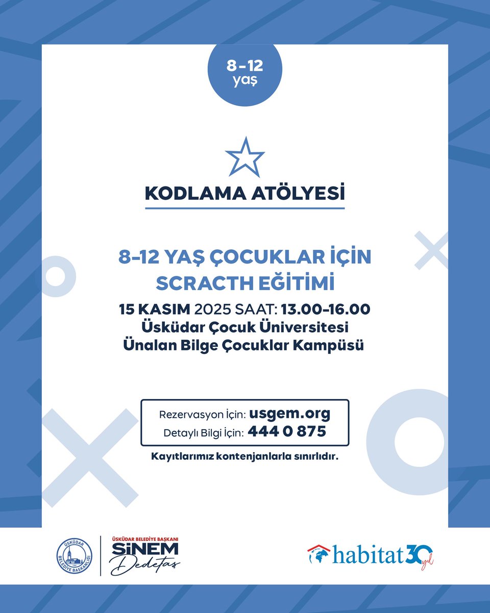Habitat Derneği iş birliğiyle hazırlanan atölye ve eğitimlerimiz bu hafta başlıyor! 

🌐Başvuru ve detaylı bilgi için: usgem.org veya 444 0 875
Kontenjanlar sınırlıdır!