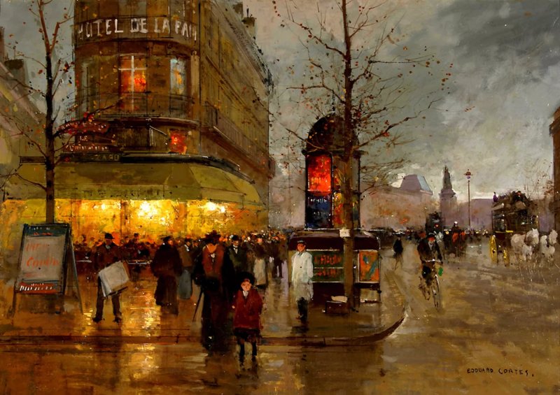 Édouard Cortès, Le Café Balthazard, Place de la Republique