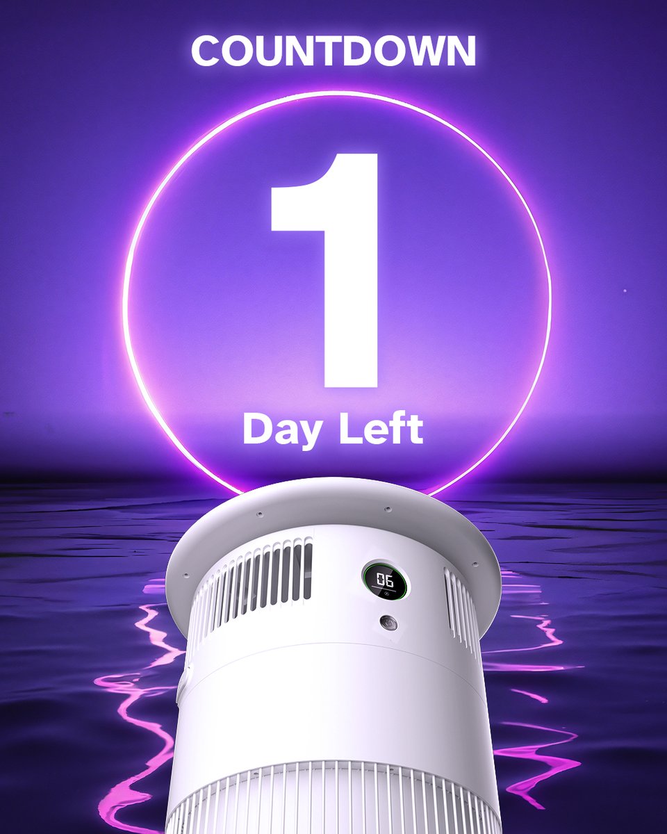 AirdogPro's tweet photo. 1 day to go! 
The wait is almost over — the air purifier that saves you money, reduces allergies, AND keeps your home smelling fresh launches tomorrow! ✨
Now link here P50 early bird discount here ＄349 not ＄499！: https://t.co/jP6x1FAV7G https://t.co/e9QQpGtbB4