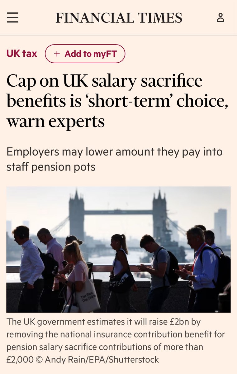 Young generations are already screwed on savings. Having to put all your money into housing means less to invest and a poorer old age. 

Salary sacrifice is one of the few good policies to boost people’s investments. 

Miserable to cut it for the triple lock &amp; mega welfare.