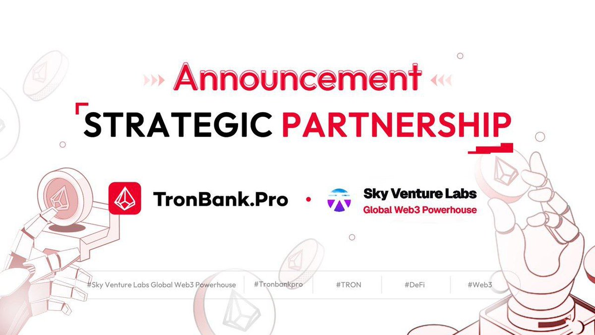 OfficialSkyWee1's tweet image. At Sky Venture Labs, we’re committed to backing visionary teams that redefine decentralized finance and build real value in the blockchain space. 🚀

Today, we’re excited to announce our strategic investment in @TronBankPro , a collaboration that will strengthen DeFi innovation…