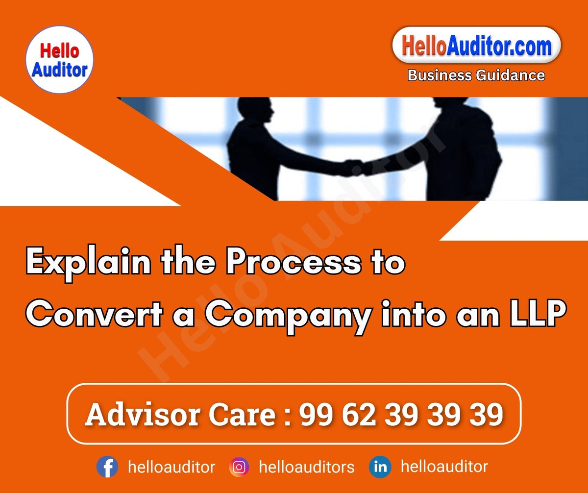 helloauditor's tweet image. Explain the process to convert a company into an LLP

If you would like more information, please visit the page.
helloauditor.com/explain-the-pr…

#llpconversion #businessstructure #limitedliabilitypartnership #companytollp #entrepreneurship #businessgrowth #legaladvice