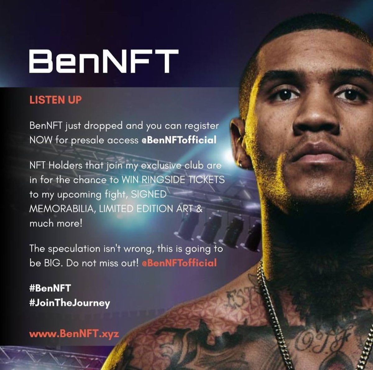 I keep hearing reports of <a href="/ConorNigel/">Conor Nigel Benn</a> scamming his fans with an NFT pump &amp; dump scheme!? If anyone has any stories about the ‘people’s champ’ feel free to share with everyone in the comments <a href="/BenNFTofficial/">BenNFT by Conor Benn</a>