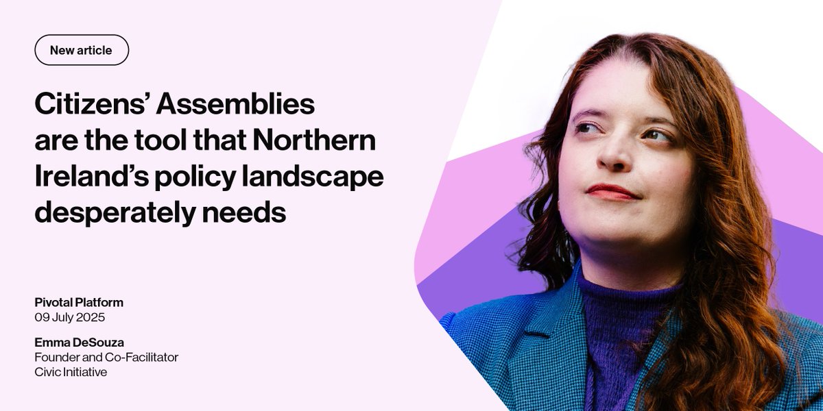Decision-makers can use citizens' assemblies to their benefit, road testing new ideas, testing public opinion, &amp; importantly strengthening trust in political institutions.

The Citizens' Forum on Housing proves that assemblies can work in Northern Ireland. pivotalpolicy.org/our-work/pivot…