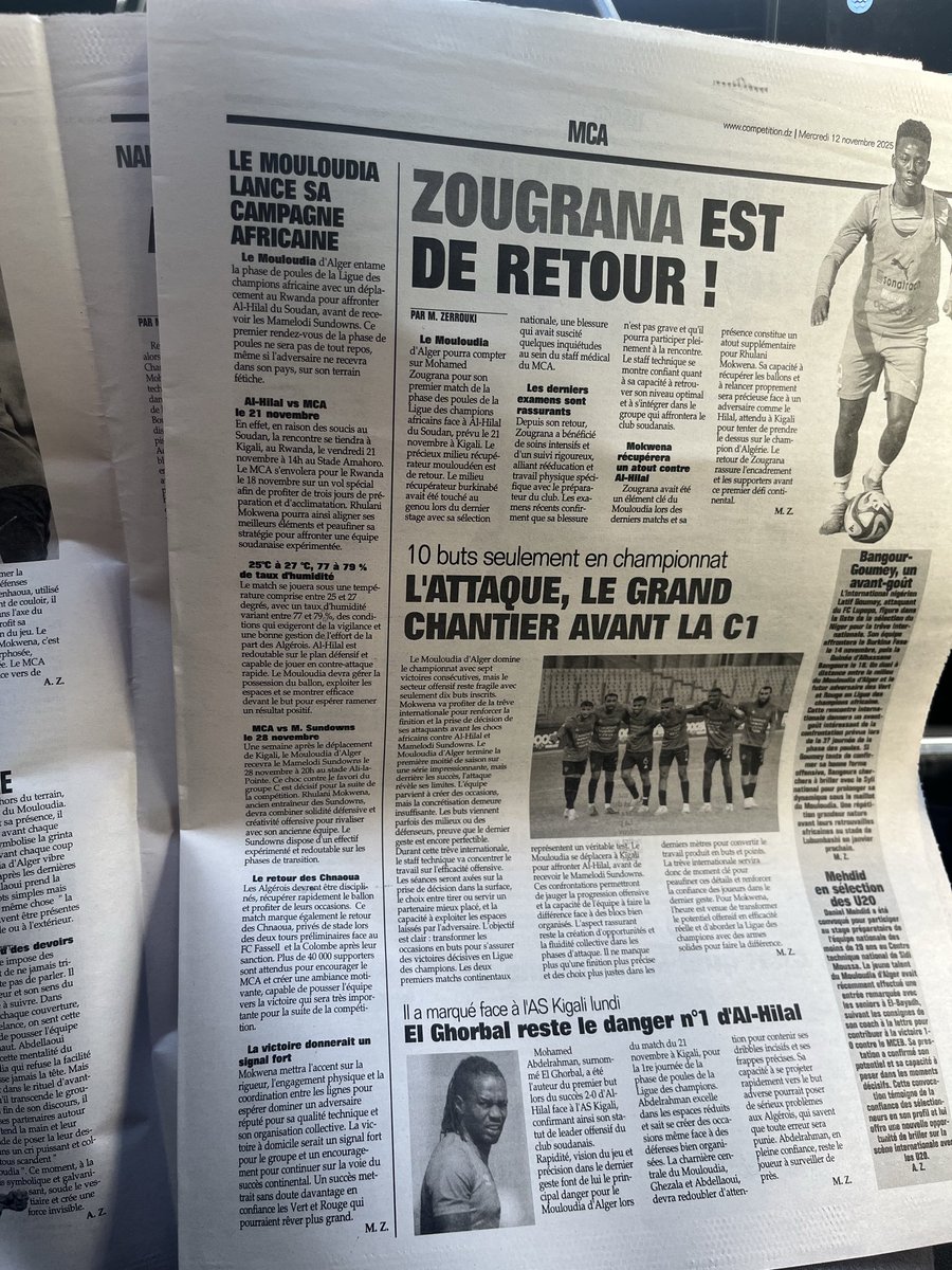 The Algerian press has been very complimentary of Rhulani Mokwena

They’re most impressed with his tactical nous, as well as his ability to instil a winning mentality and a sense of meritocracy in the dressing room

MCA are top of the table with three matches in hand