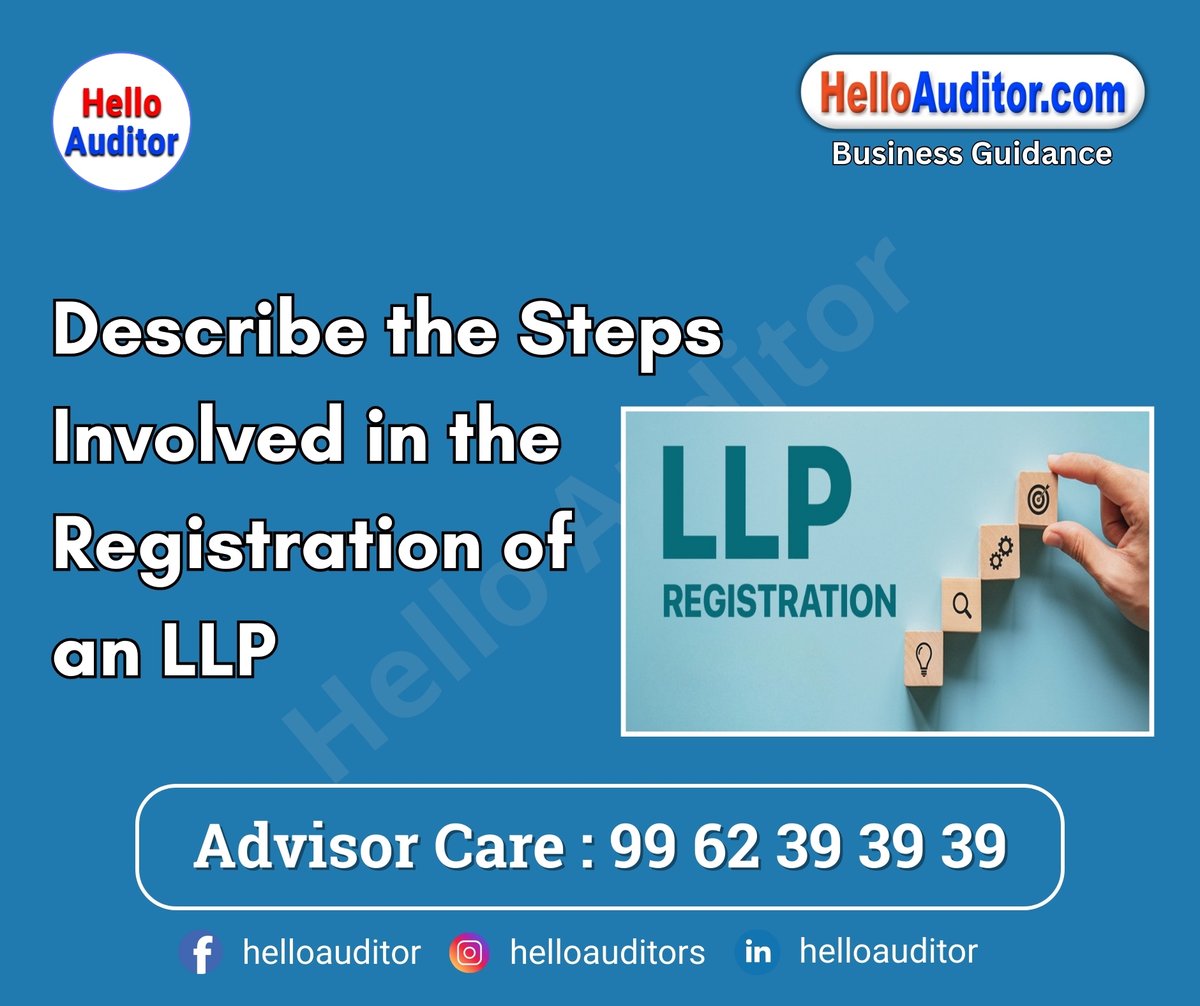 helloauditor's tweet photo. Describe the steps involved in the registration of an LLP

If you would like more information, please visit the page.
https://t.co/HJj4f4V6yA

#llpregistration #limitedliabilitypartnership #businessformation #entrepreneurship #startyourbusiness #legalsteps #businessregistration https://t.co/LdJcxgVdrz
