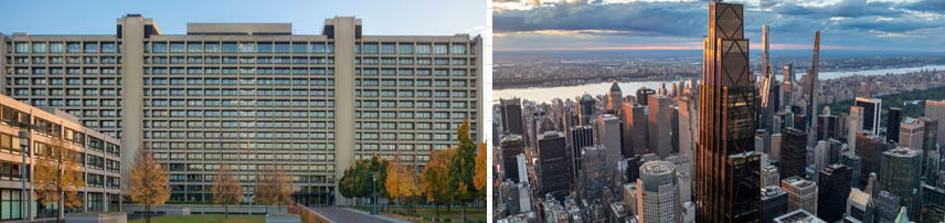 BjoernGriesbach's tweet photo. What do you think is more expensive? Renovating the 1967 #Bundesbank building in Germany (left) or building the new JPM headquarter in Manhattan (right). The answer is here: Kommentar: https://t.co/1ZloYSc7vo (Reality check #Germany) https://t.co/TBzIrEOtLs