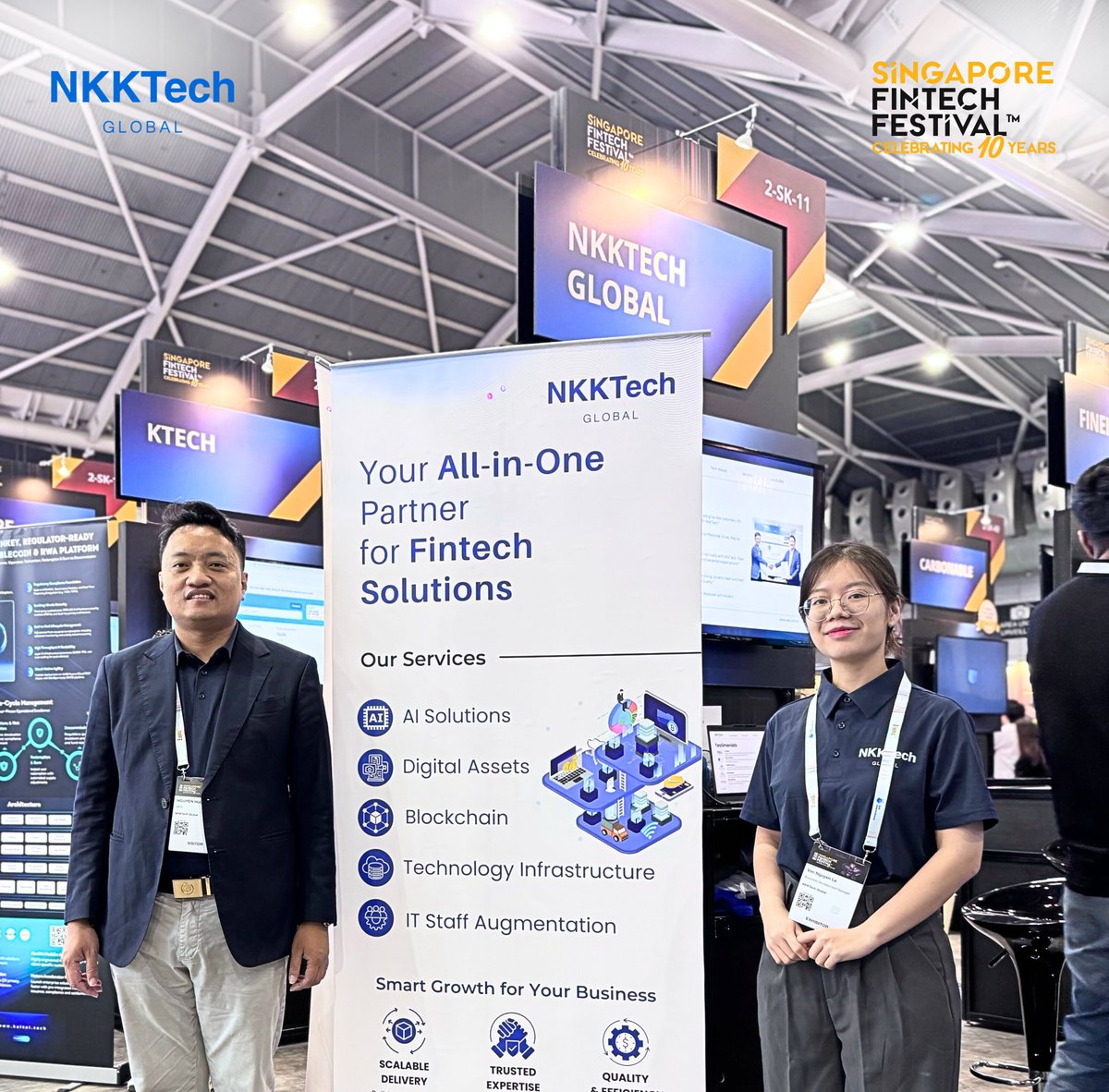 Nkktech_global's tweet photo. 🚀 NKKTech Global is live at Singapore FinTech Festival 2025!

Day 1 kicks off with dynamic energy, and we're excited to showcase how we're helping global enterprises transform their financial operations. 

Visit us at at Hall 2: Booth 2-SK-11!
#NKKTechGlobal #sgfintechfest #SFF https://t.co/ajpBXshVxm
