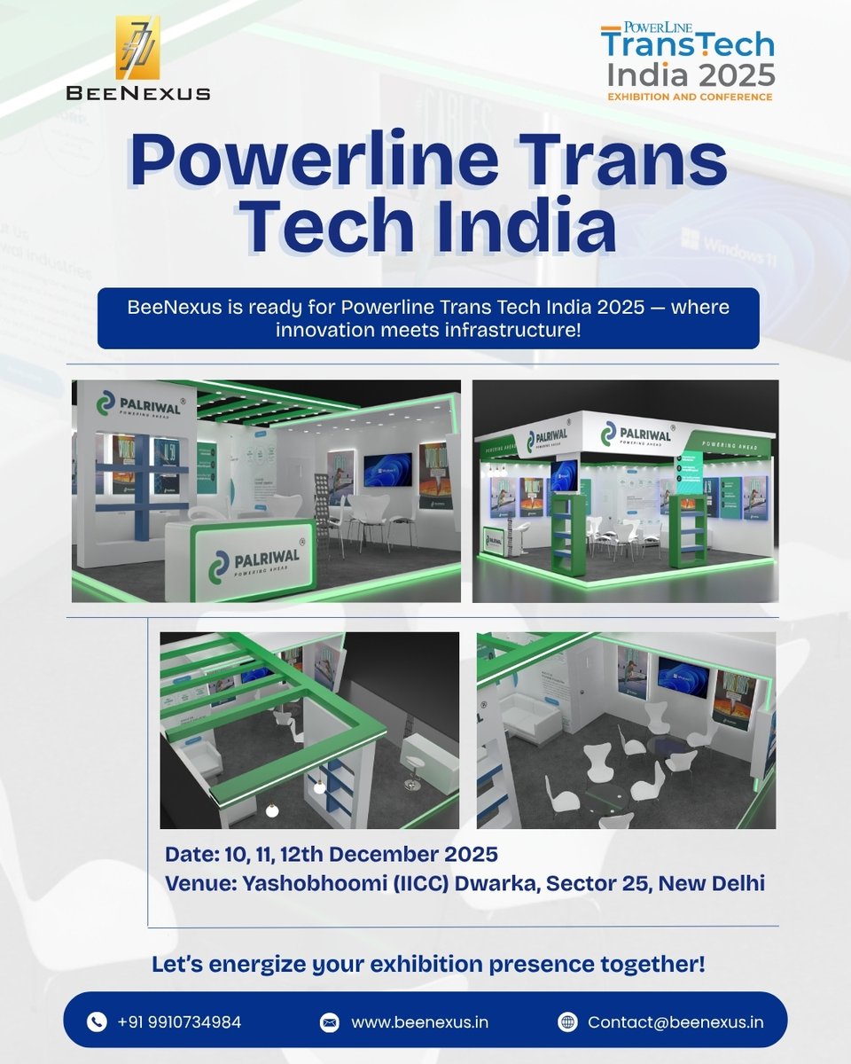 beenexus_in's tweet photo. Beenexus  is ready for Powerline TransTech India 2025 
If you’re exhibiting this year, let your stall design, branding, and fabrication speak for the excellence of your brand.
contact@beenexus.in | https://t.co/ZI9gdjm6jQ | +919910734984
#TransTechIndia2025 #BeeNexus #Exhibition https://t.co/beoFtmDcr7