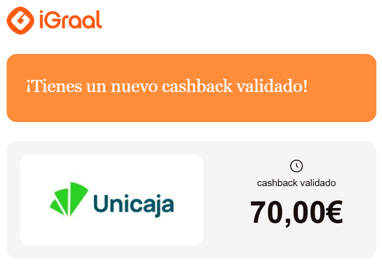 Alexelinversor's tweet photo. 🚨 Cashback cobrado de Unicaja 70€ !!! 🤯

Tener esta app es algo obligatorio, ganas un extra con todo lo que pagas en tu día a día.

Ya tengo más de 100€ ganados con iGraal 💸

Gana 10€ con tu primer cashback en el siguiente enlace 📩

📎 https://t.co/jpHtBClD1O https://t.co/pXmL0GEBUD