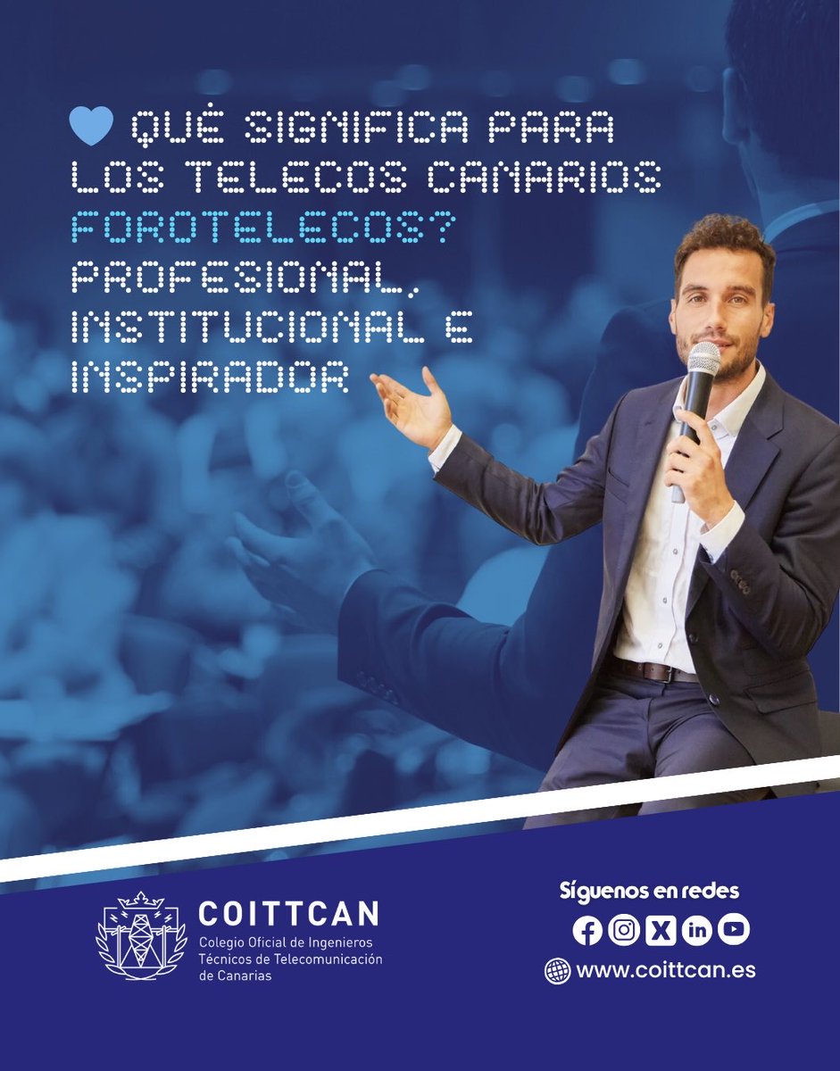 COITTCAN's tweet photo. 💙 El #ForoTelecoCanarias es más que un encuentro: Es la conexión entre el talento, la tecnología y el futuro de nuestras islas 📡🌍 @coitt_aegitt @DET_EITE
#COITTCAN #ACITICS #TelecoCanarias #Innovación #ConectandoPersonas
#FOROTELECOSCANARIAS2025 #somstelecos https://t.co/DqlRyQj9y4