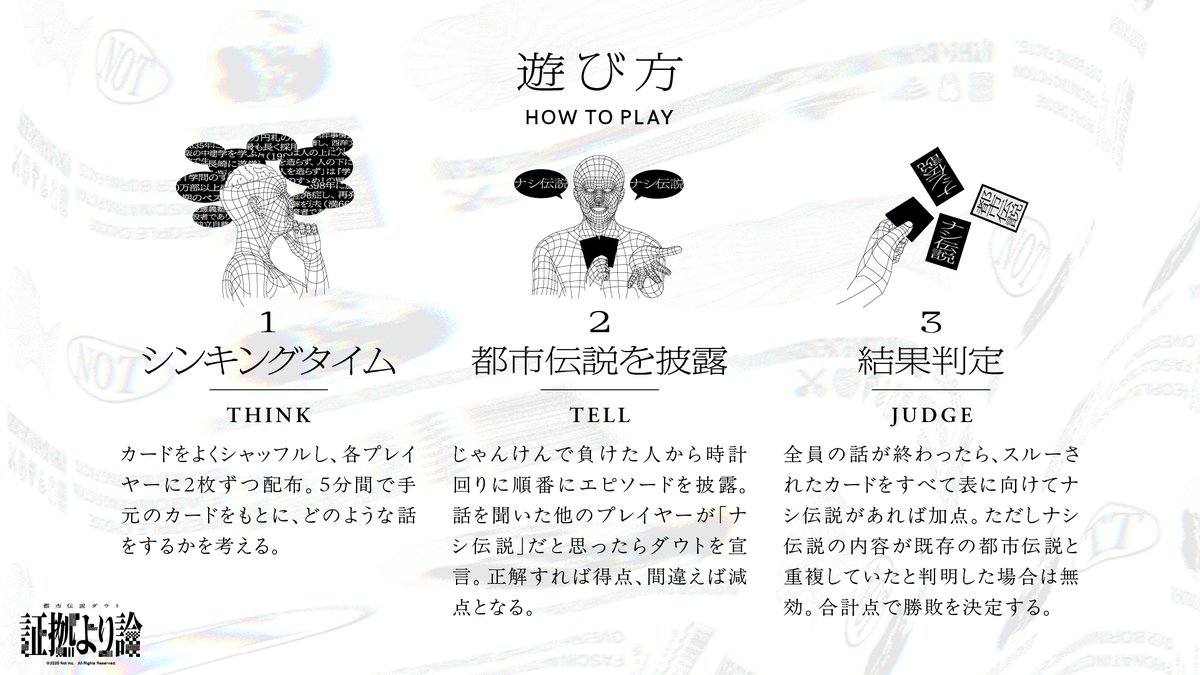 denfaminicogame's tweet photo. ありもしない“都市伝説”を捏造&amp;見破るボードゲーム『証拠より論』が登場。「都市伝説ダウト」として月刊ムーが監修
https://t.co/gEMWyyDzPt

陰謀論への耐性をプレイヤーに身に付けさせるのが本商品の狙い。ところが陰謀論に逆にハマりやす��なる可能性が実験で示唆されてしまった。業の深いゲームだ https://t.co/RT8IKaJLMw