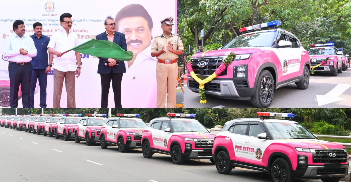 Joel_Dmk's tweet photo. Yet again, TN sets a national benchmark in women’s safety!
Hon’ble CM Thalaivar @mkstalin flags off 80 Pink Patrol vehicles worth ₹12 Cr, a flagship initiative ensuring safer streets and greater confidence among women.
@Udhaystalin
#WomensSafety
#DravidianModel
#SafeTN https://t.co/EpbPptjdyZ