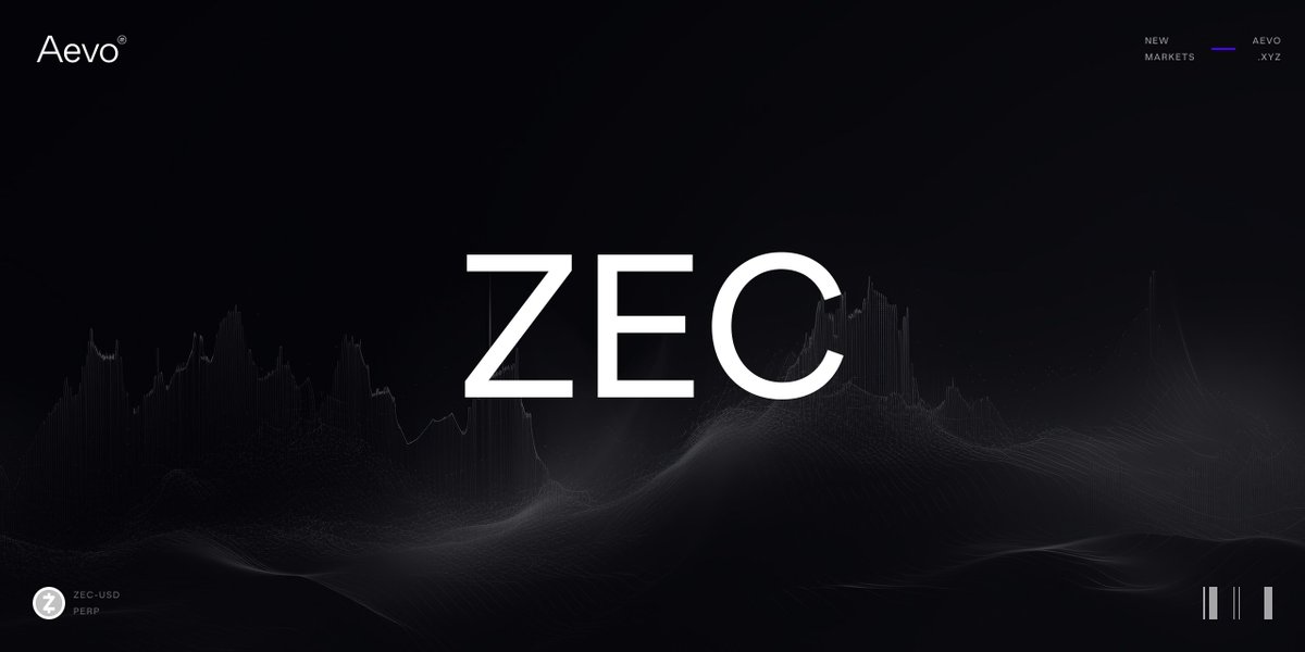 aevoxyz's tweet image. New Listing: You can now long or short $ZEC @Zcash with up to 20x leverage.

Trade it here: app.aevo.xyz/perpetual/zec