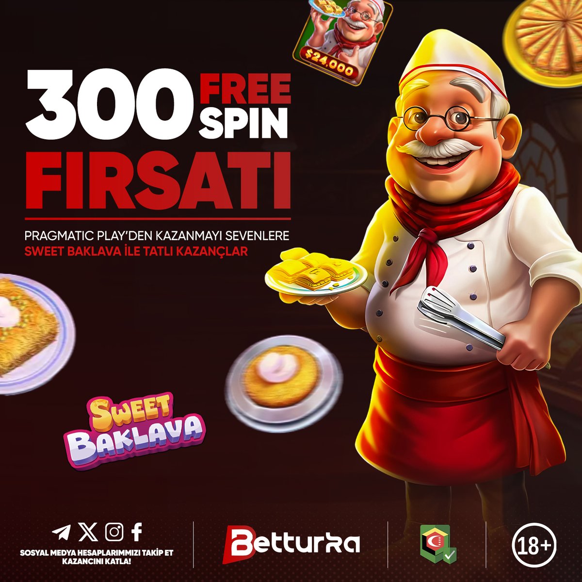 Kazanmak İsteyenler için Oyunun Adı Belli: 

🍬SWEET  BAKLAVA 🍬

Pragmatic Play Severler Buraya 

😍Bedava 300 Spin’le Başla

🎰 Bedava Spin’lerini kap ve baklava gibi kazançların tadını çıkar! ✅

🍭 Sweet Baklava (t.ly/Bturkagiris)🍭