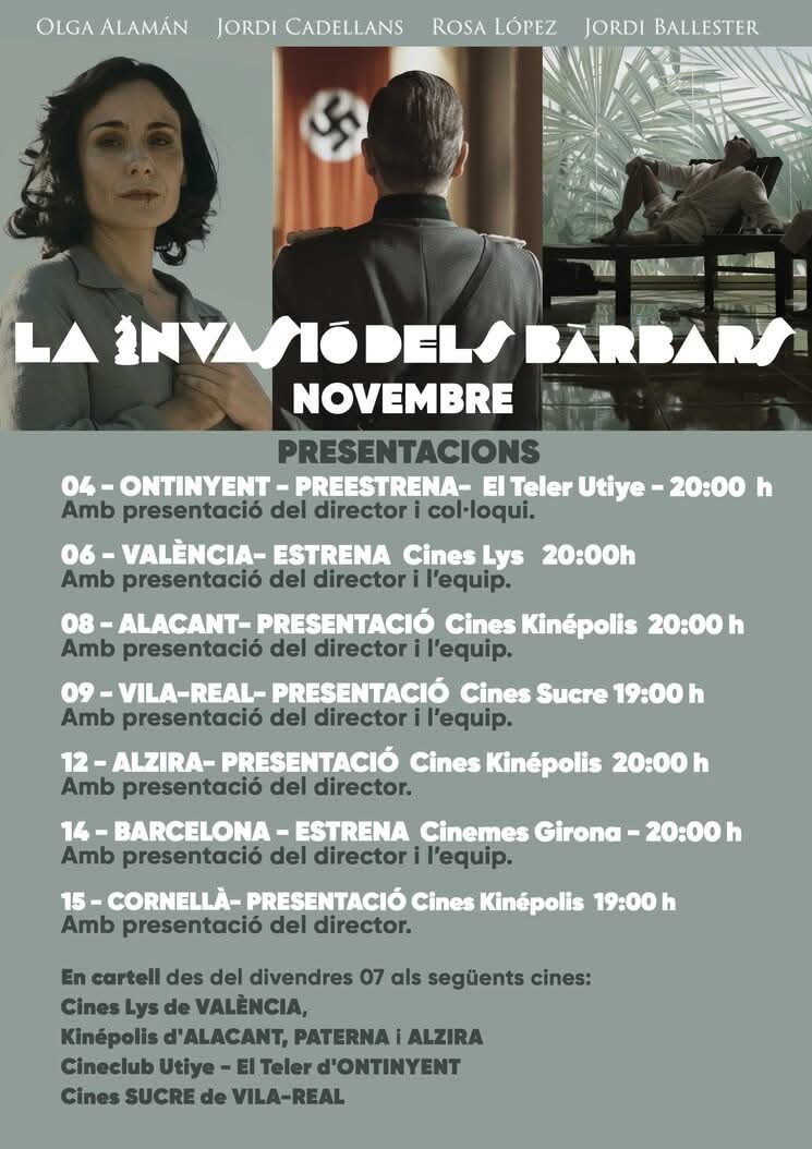 CompanyStas's tweet photo. #12nov25
7hV
✓ "memòria de fang" de @PauAlabajos i @RicardChulia a Algemesí/llibreria Samaruc
✓ "Ballant ballant" a VLC/@TeatreMicalet

2/4 d'8hV "Una llança al favor de la immigració" a BCN/@Cinemes_Girona

8hV "La invasió dels bàrbars" a Alzira/cinesKinépolis https://t.co/dXyU16atiT