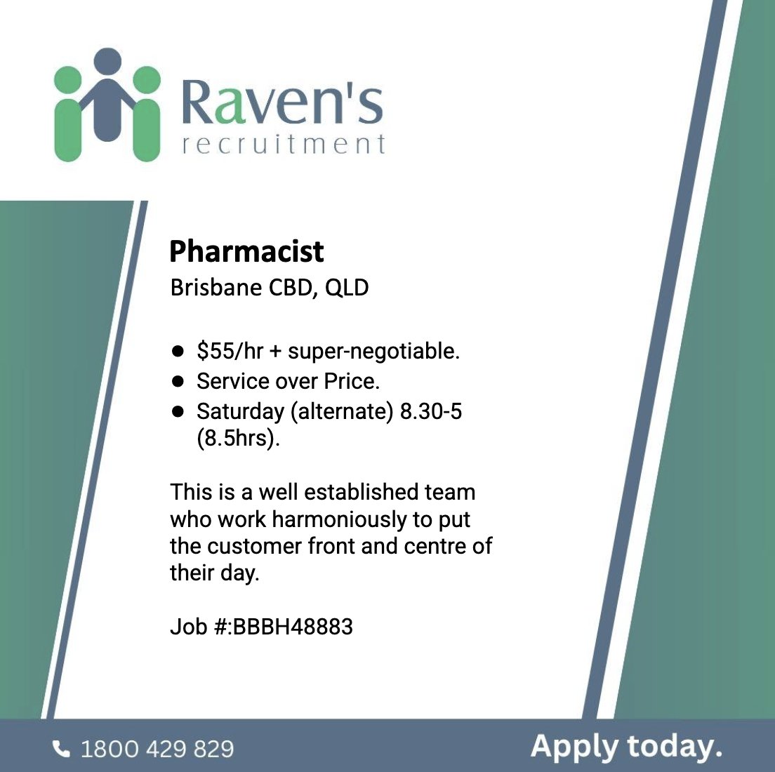 View and Apply: ravensrecruitment.com.au/job/pharmacist…
Phone: 1800 429 829 or +61 7 5509 5800
.
#communitypharmacy #pharmacy #pharmacist #recruitment #pharmacyjobs