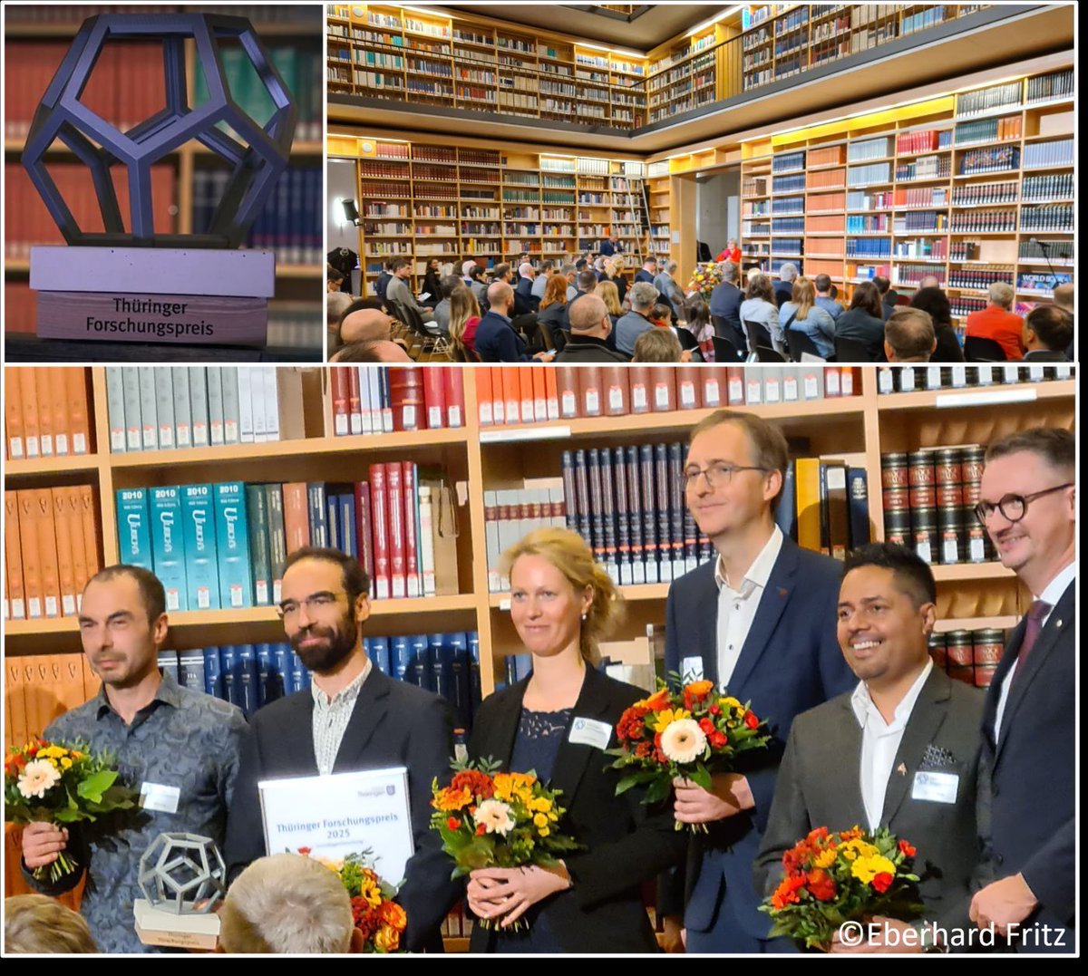 AI4PEX's tweet image. 🎉 Congratulations!
Nuno, Martin, Jake, and Sujan from @MPI_BGC awarded the Thuringian Research Prize for their groundbreaking work on “Global interactions of carbon and water cycles of ecosystems under climate change, using #ML and #AI to quantify fluxes, stocks, and turnover.&quot;