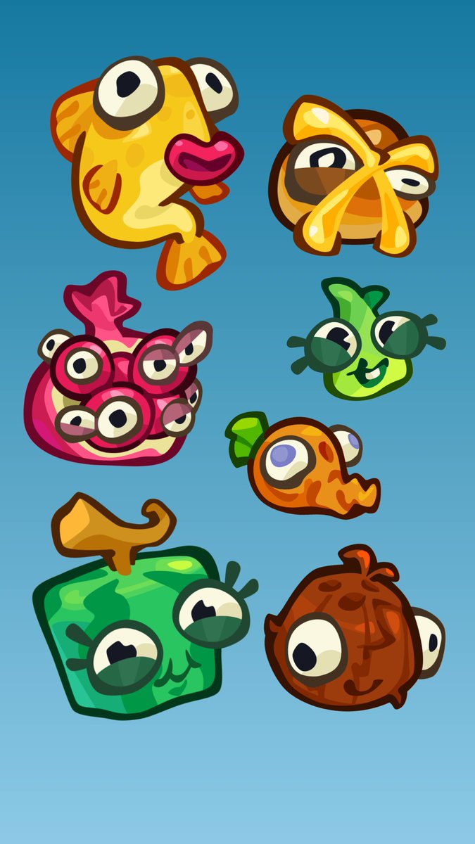 valorous_kid's tweet image. Concepts VS final designs of the fruity friends