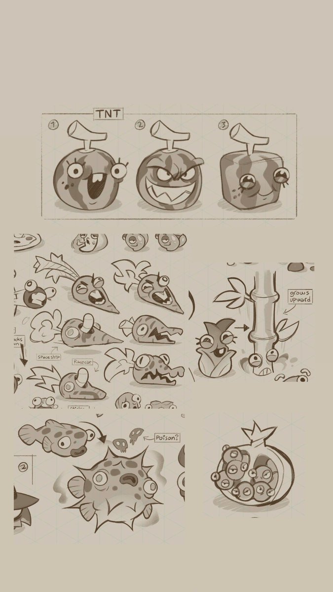valorous_kid's tweet image. Concepts VS final designs of the fruity friends