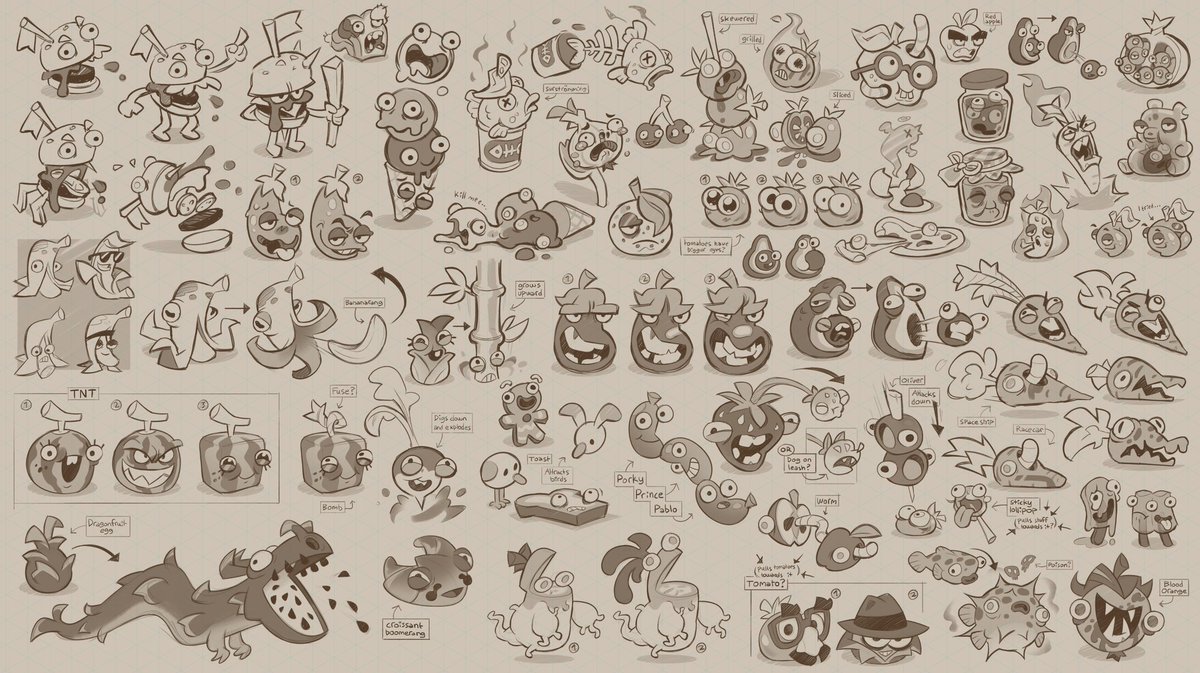 valorous_kid's tweet image. Concepts VS final designs of the fruity friends