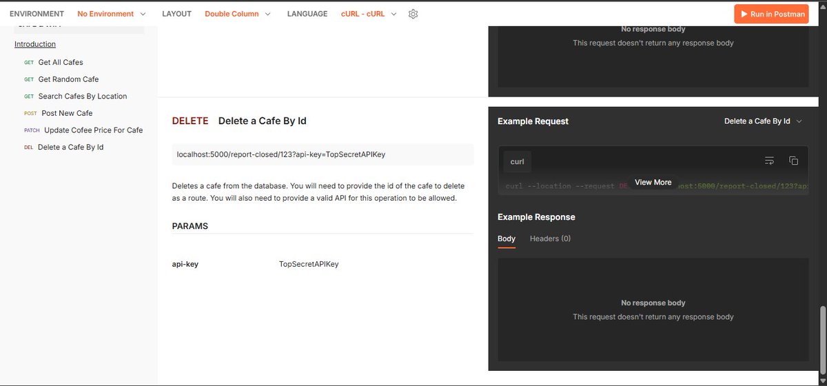 chiragdhawan07's tweet image. Day 66 of #100DaysOfCode
Project: Cafe &amp;amp; Wifi API☕️

Today’s wins:
• Built a REST API using Flask + SQLAlchemy
• Added GET, POST, PATCH &amp;amp; DELETE routes
• Returned clean JSON responses with error handling

Code in Day66_Cafe_API 📂 
github.com/chiragdhawan07…

#Python #Flask #API